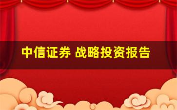 中信证券 战略投资报告